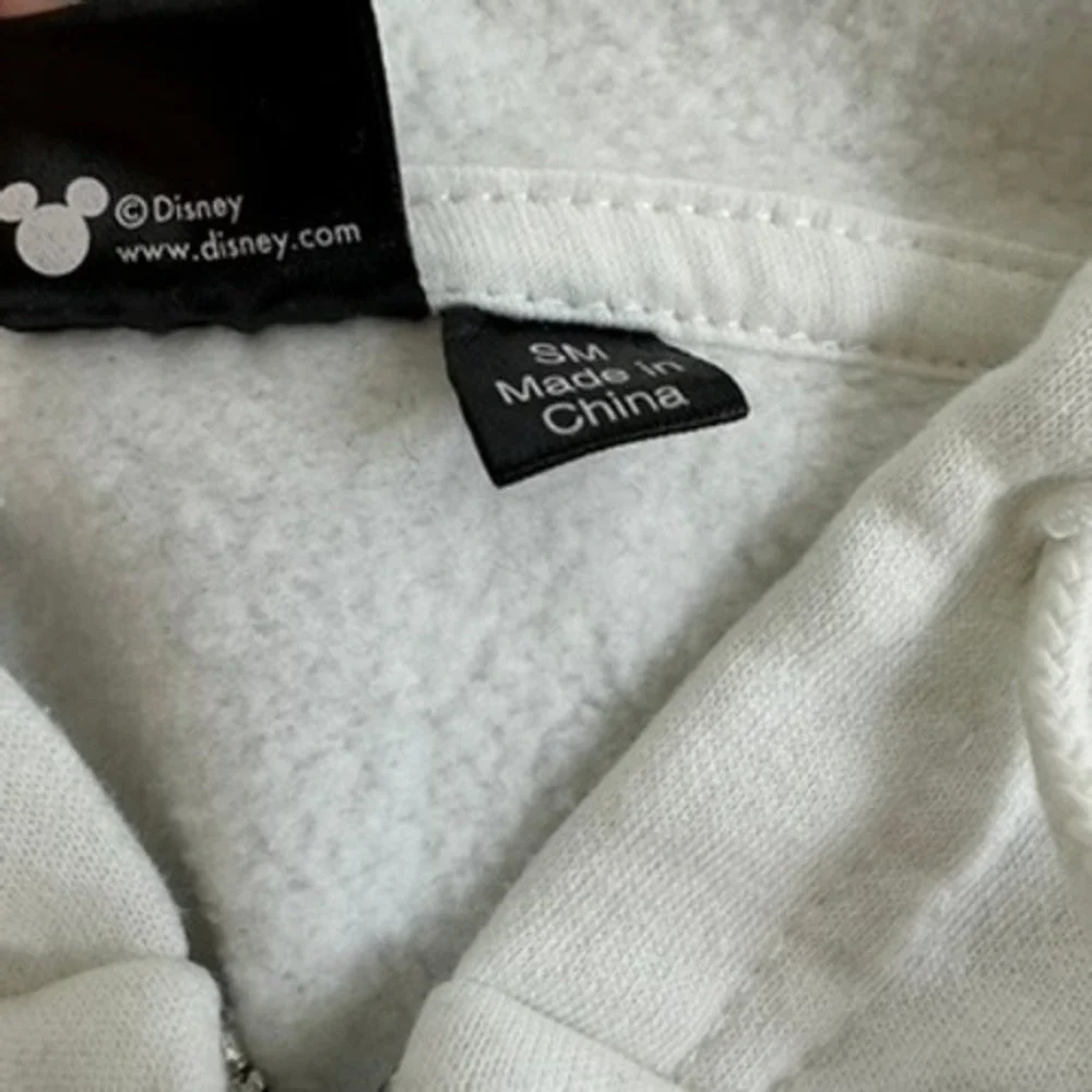 Kids Disney Mickey & Friends White Zip Up Hoodie Sweatshirt Size SM
